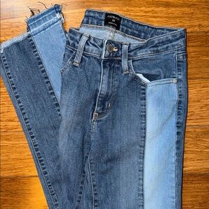 Just Black Two-Tone Blue Skinny Jeans